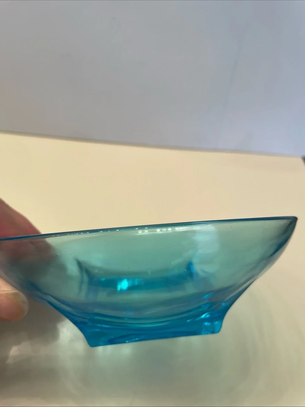 Vintage Hazel Atlas Aqua/Capri Blue - Colonial Pattern- Round Small Bowl 6 inch
